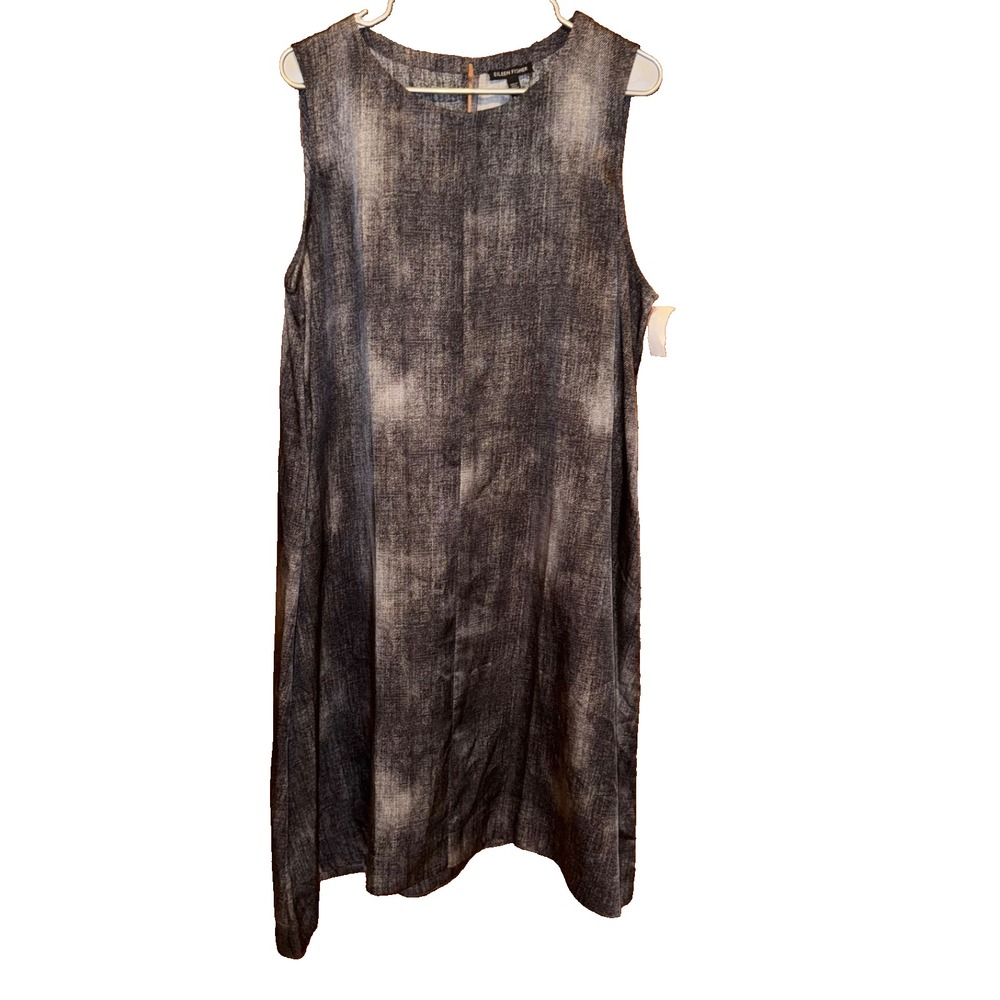 Eileen Fisher XL Metallic Tunic Dress Sleeveless Minimalist Art + Wear Lagenlook